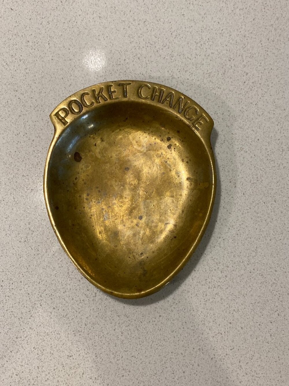 VINTAGE POCKET CHANGE BRASS DISH PREOWNED